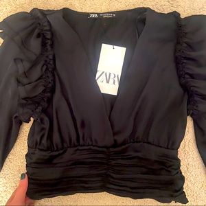 Satin effect crop top